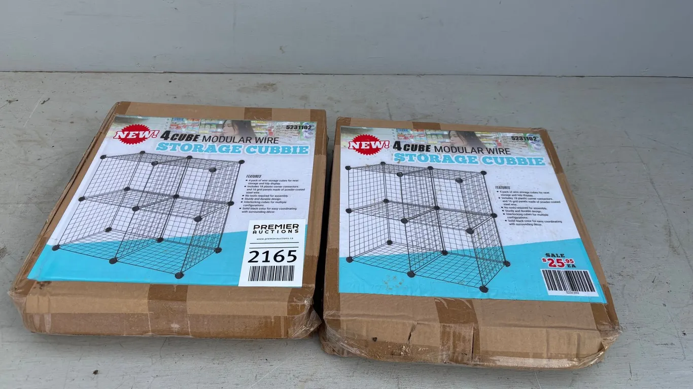 (2) Unused 4-Cube Modular Wire Storage Cubbie
