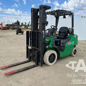 2017 Mitsubishi FG25NGLP Forklift, 5,000#, sideshift, dual fuel, canopy, solid tires. 