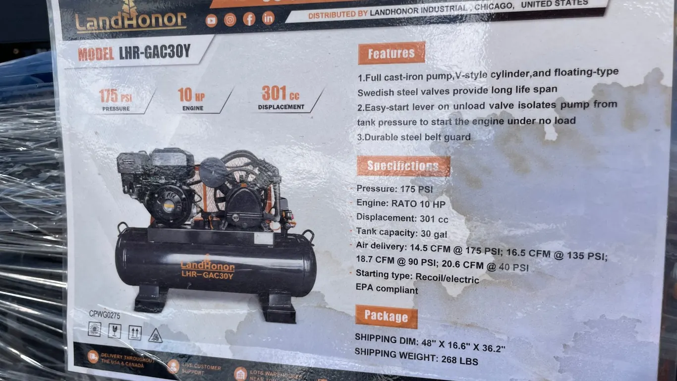 LandHonor 30 Gallon Air Compressor