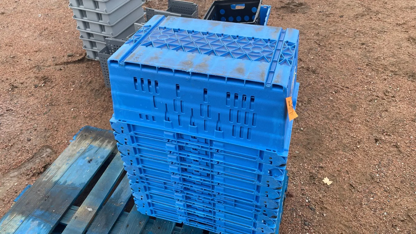 Stack of Schoeller- Allibert Plastic Crates