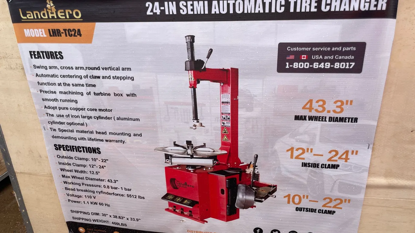 LandHonor 24" Semi Automatic Tire Changer