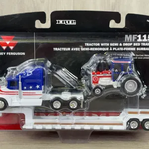 Massey Ferguson 1155 WF W/Semi & Drop Bed Trailer, 1/64, Ertl