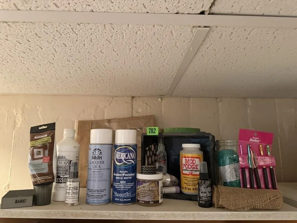 Hobby lot, craft supplies, burlap, mod podge,