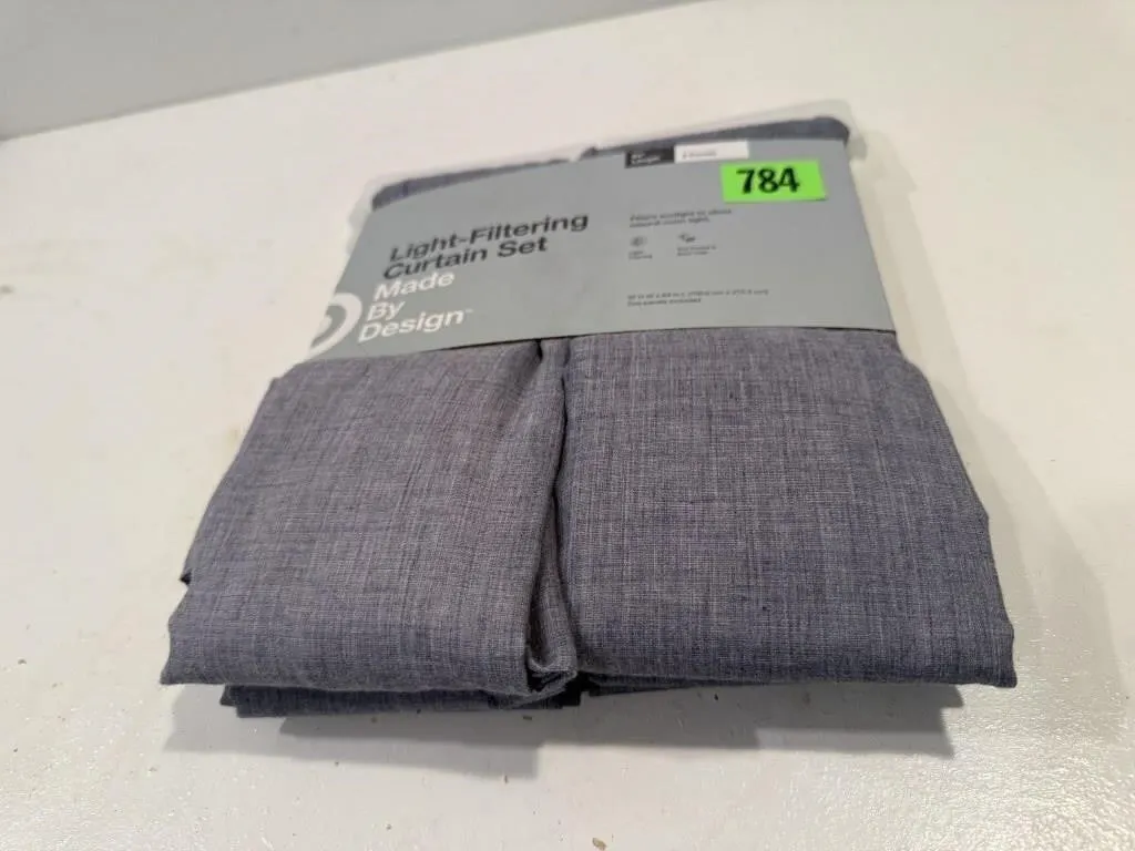 NEW grey light filtering curtain set