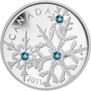 2011 CANADA $20 SMALL CRYSTAL SNOWFLAKE
