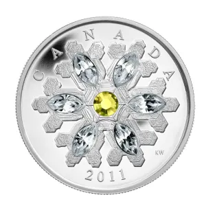 2011 CANADA $20 TOPAZ CRYSTAL SNOWFLAKE