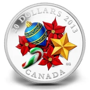 2013 CANADA $20 VENETIAN GLASS CANDY CANE