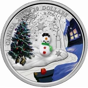 2014 CANADA $20 VENETIAN GLASS SNOWMAN