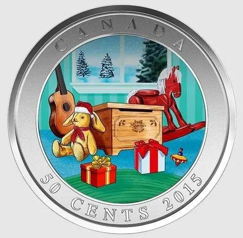 2015 CANADA 50 CENT HOLIDAY TOY BOX