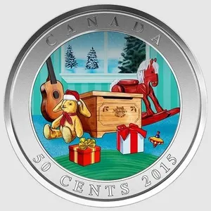 2015 CANADA 50 CENT HOLIDAY TOY BOX
