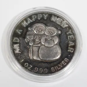 1 OZ VINTAGE MERRY CHRISTMAS AND A HAPPY NEW
