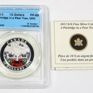 2013 CANADA $10 A PARTRIDGE IN A PEAR TREE 1/2 OZ