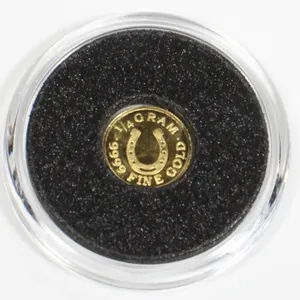 1/4 G .9999 FINE GOLD LUCKY HORSE SHOE ROUND
