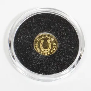 1/4 G .9999 FINE GOLD LUCKY HORSE SHOE ROUND
