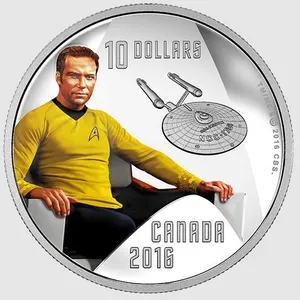2016 CANADA $10 STAR TREK CAPTAIN KIRK 1/2 OZ FINE