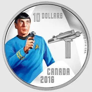 2016 CANADA $10 STAR TREK - SPOCK 1/2 OZ FINE