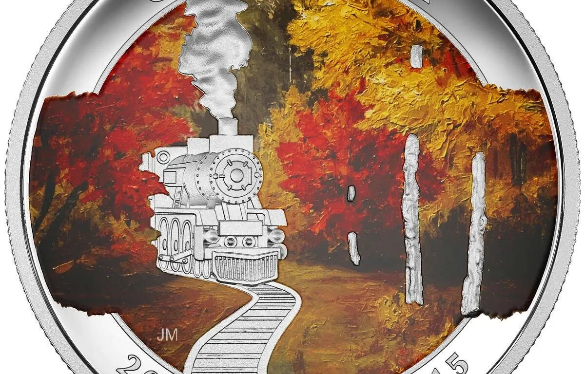 2015 CANADA $20 AUTUMN EXPRESS 1 OZ FINE SILVER