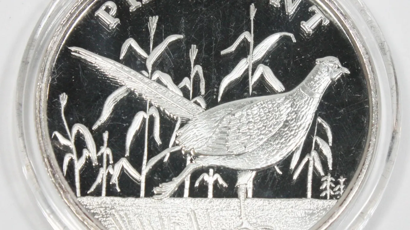 1 OZ RINGNECK PHEASANT SILVER ROUND