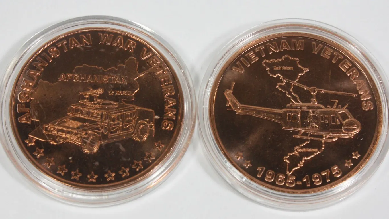 2 1 OZ. VIETNAM AND AFGHANISTAN VETERANS COPPER