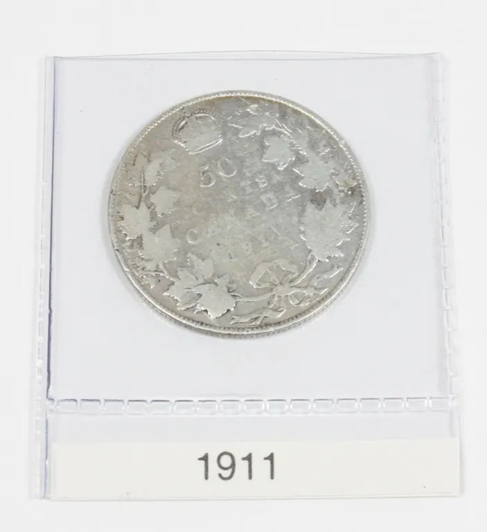 1911 CANADA SILVER HALF DOLLAR