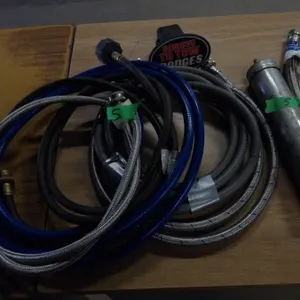 BOX C/W STAINLESS STEEL HOSES, PLASTIC HOSES, ETC