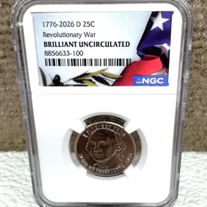 1776-2026 D 25C Revolutionary War BU NGC