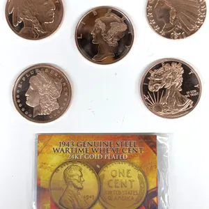 .999 Fine Copper Rounds & 1943 Steel Cent