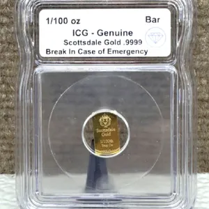 Scottsdale Gold 1/100 oz .9999 Bar ICG Genuine