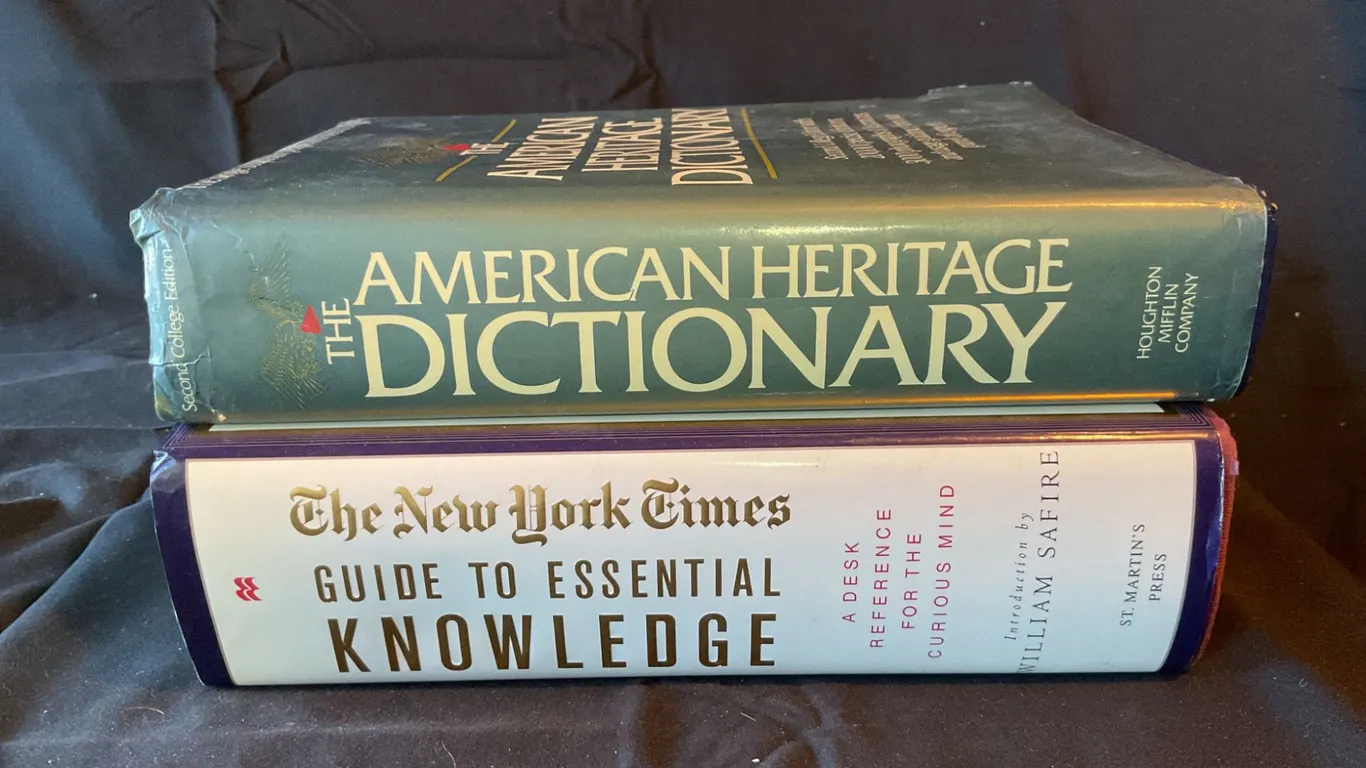Two Hardcover Reference Books: The New York Times Guide and American Heritage Dictionary
