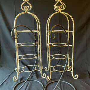 Wrought Iron Bottle Holders and Stands with Scroll Design