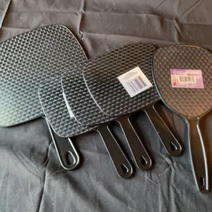 Five Plastic Hand Mirrors with Textured and Smooth Backs