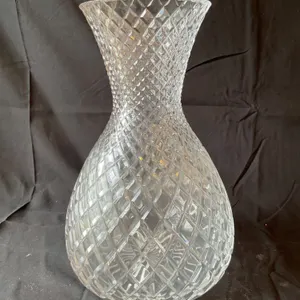 Cut Glass Diamond Pattern Vase, 20th Century