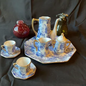 Ceramic Tea Set by Formalities and Decorative Glass Ornaments