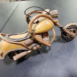Wooden Motorcycle Folk Art