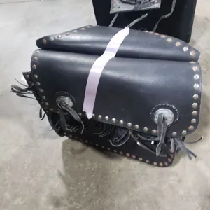 Leather Saddlebags w/ Fringe & Conchos