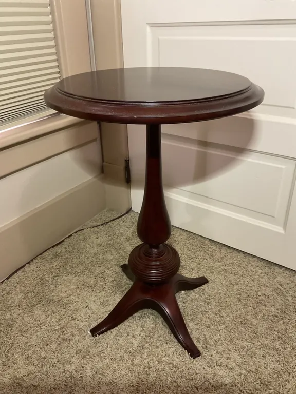 2005 Bombay Company Wooden Pedestal Side Table