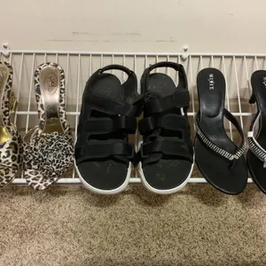 Women’s Footwear: Leopard Print Heels, Fila Sandals, and Mixit Heels