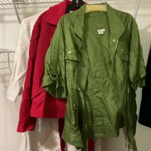 Three Women’s Outerwear Pieces: Jackets and Coat, Mixed Materials