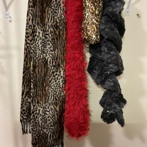 Four Fashion Scarves in Various Textures and Patterns
