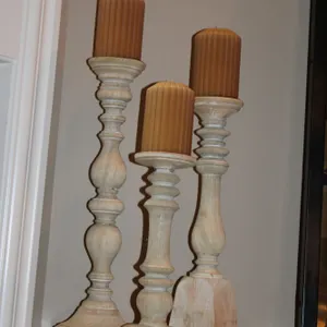 Wood Candlesticks & Candles