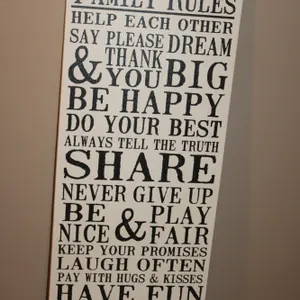 Family Rules Wall Sign