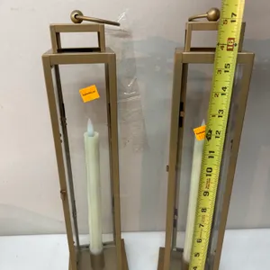 (2) 17 1/2” Hurricane Lanterns (NEW) Battery Operated