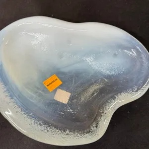 (2) Vintage Ashtrays (1 Milk Glass & 1 Art Glass)
