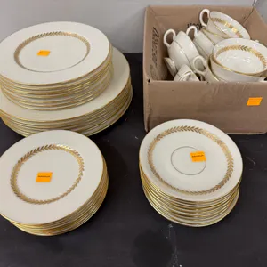 Lenox Imperial Dinnerware With (8) 10 1/2” Plates, (8) 8 1/2” Plates, (8) 6 1/4” Plates, (10) Saucers, And (10) Coffee Cups