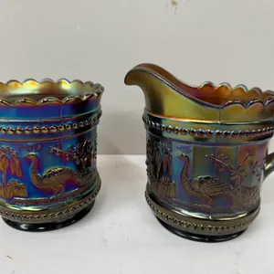 Vintage Northwood Creamer And Sugar (Chips)