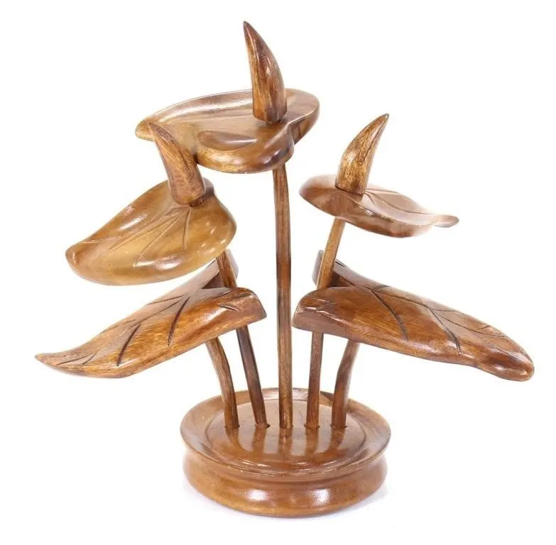 MCM WOOD LILY LOTUS ASSEMBLING TRAY FIGURE