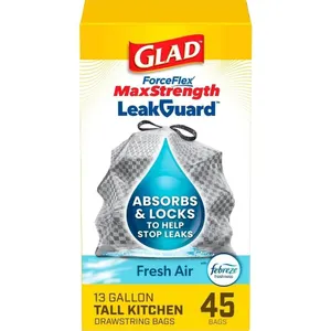 Glad ForceFlex LeakGuard Trash Bags 13 Gal 45ct