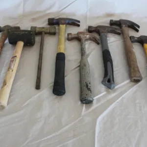 7 Various Hammers & 1 Brass Hammer