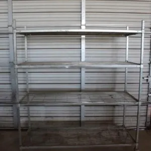 Metal Shelf on Rollers 2'W x 5'L x 6'T
