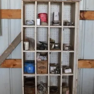 Wooden Shelf & Misc. Hardware 30"W x 12"D x 65"T